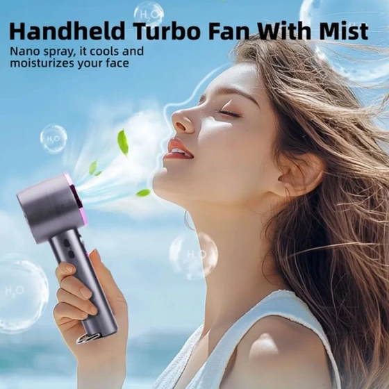 پنکه همراه شارژی هیوندای مدل HYUNDAI High Speed Handheld Fan with Ice Cooler  PF-007